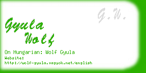 gyula wolf business card